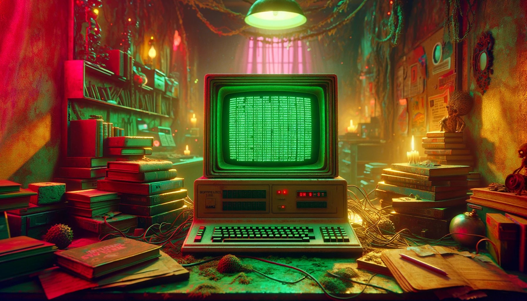 DALL·E 2024-03-15 17.12.33 - Design a bold and atmospheric 16_9 image in the style of Stranger Things, featuring an AI system that appears remarkably boring amidst an otherwise